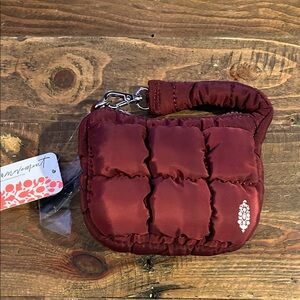 Red Quilted Mini Bag with Silver Hardware - free people NWT